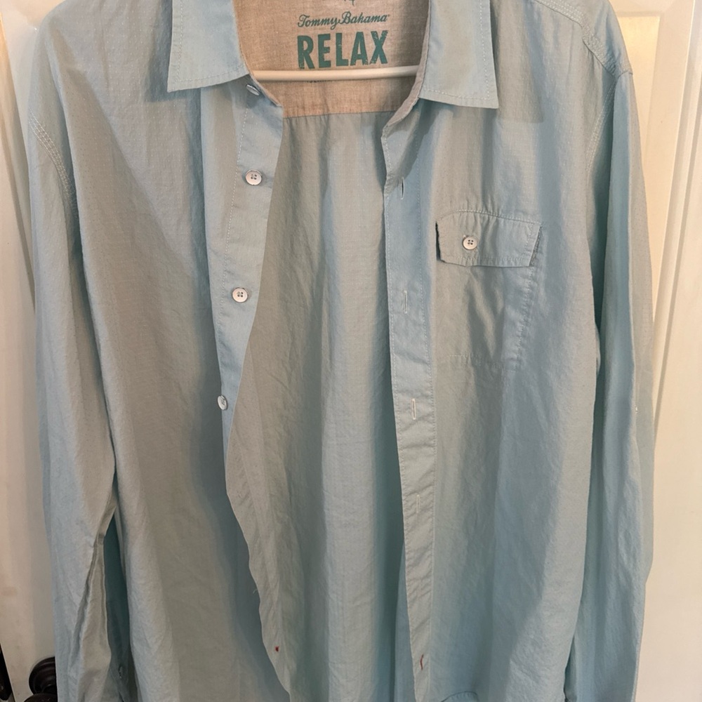 Tommy Bahama Relax Sea Foam Green Men's Shirt - XL